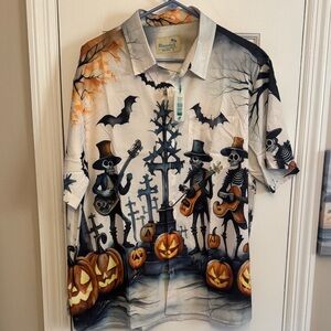 Halloween Skeleton Print Men's Shirt